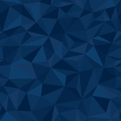 Dark blue abstract mosaic background.  Modern abstract illustration with triangles. Triangle seamless pattern for your banner