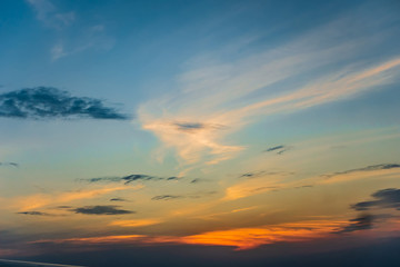 Naklejka na ściany i meble evening sunset aerial view