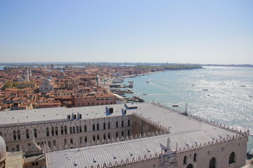 Venice, Doge's Palace, top view, view of the Grand Canal