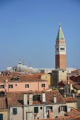 View of Venice from the tower of the palace of Contarini del Bovolo, clear sky