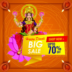 Festival Sale Template Design on Floral Background