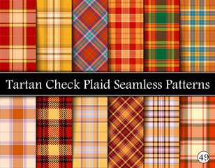 Set Tartan Plaid Scottish Seamless Pattern