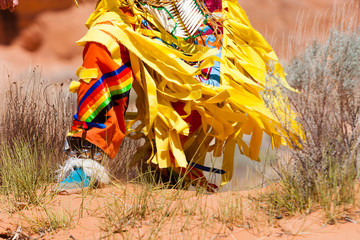 Page, AZ, USA. Native American hoop dancer leg detail © Dave