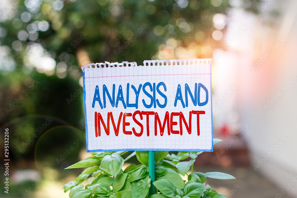 Poster word writing text analysis and investment. business photo showcasing studying market then do busines