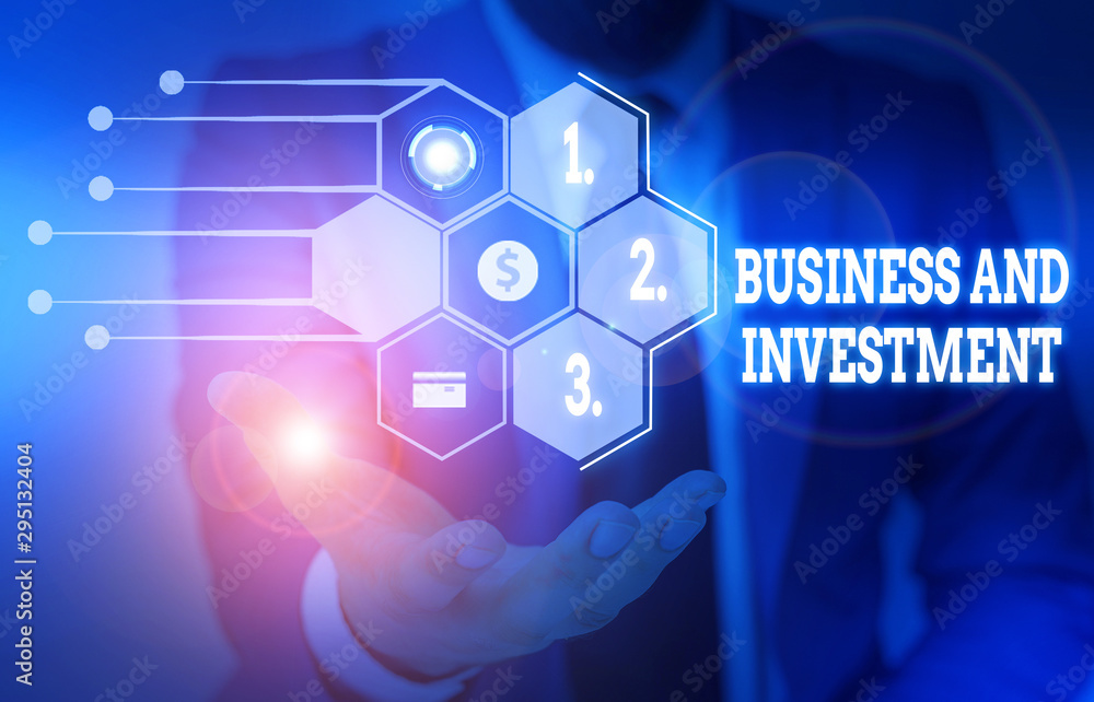 Poster writing note showing business and investment. business concept for putting your money in field to in