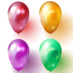 Green, purple or violet, gold and red balloon