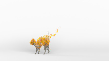 Growing Tree in a shape of a cat. Eco Concept. 3D rendering.