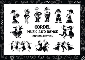 illustration of cordel style music and dance performances