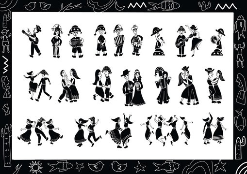 illustration of cordel style music and dance performances
