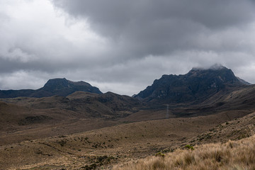 Fototapeta na wymiar Wawa Pichinca volcano on a cloudy day