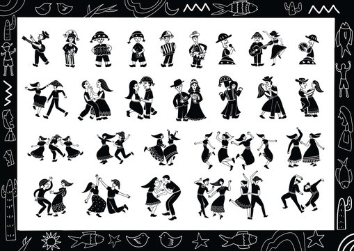 illustration of cordel style music and dance performances