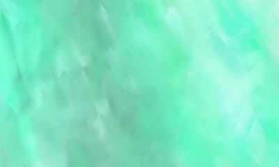 abstract colorful grungy brushed wallpaper graphic with aqua marine, pale turquoise and turquoise painted color