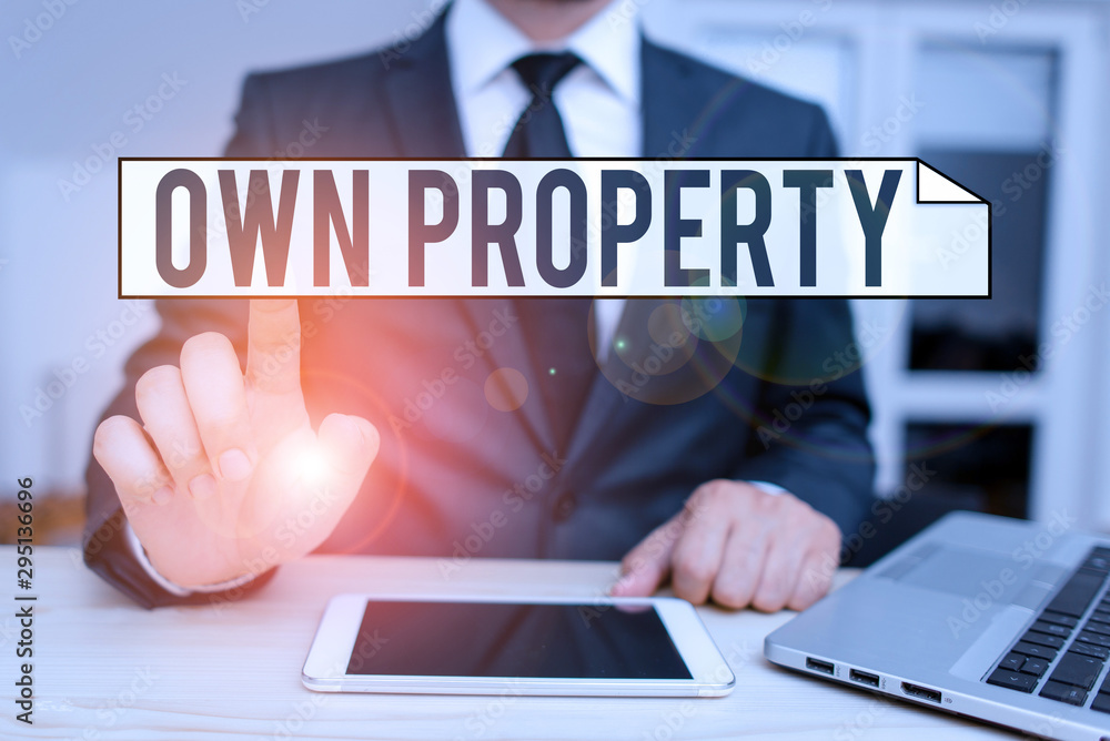 Poster text sign showing own property. business photo text things that you own and can take it with you mov