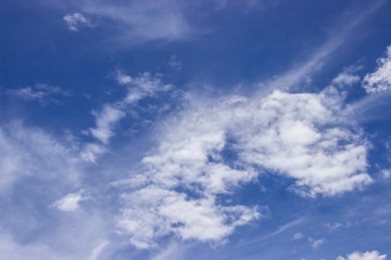 The vast blue sky is bright and beautiful white clouds for background.