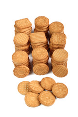 Biscuit Assorted. Isolated on white background.