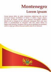 Flag of Montenegro, Montenegro. Template for award design, an official document with the flag of Montenegro. Bright, colorful vector illustration.