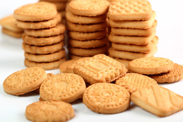 Biscuit Assorted. Isolated on white background.