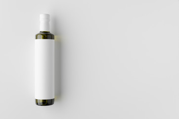 Olive / sunflower / sesame oil bottle mockup. Top view, blank label.