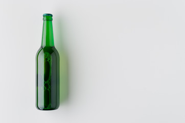 Top view of a beer bottle mockup.