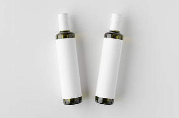 Olive / sunflower / sesame oil bottle mockup. Top view, blank label.