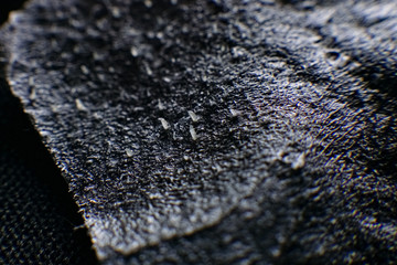 Macro blackheads in black pore strips