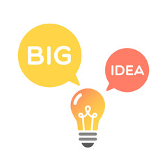 Light bulb big idea. Vector illustration, flat design