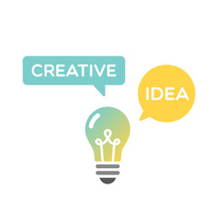 Light bulb creative idea. Vector illustration, flat design