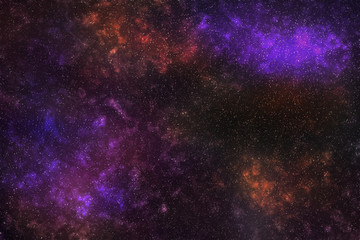 Obraz na płótnie Canvas An abstract starry deep space nebula background image.