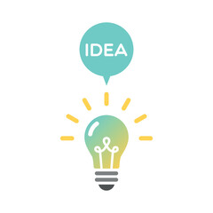 Light bulb idea. Vector illustration, flat design