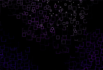 Fototapeta premium Dark Purple vector backdrop with rectangles, squares.