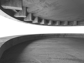 Dark concrete empty room. Modern architecture design