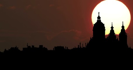 Moonrise Sunrise Sunset Silhouette Time Lapse