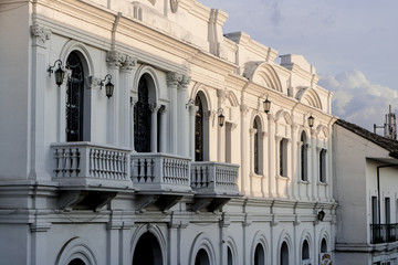 Colombian architecture in the golden hour