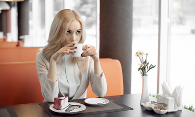 young woman in Cafe