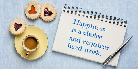 Happiness is a choice and requires hard work