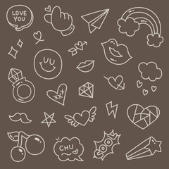Set of Hand Drawn Cute Doodle Vector Illustration - 295147478