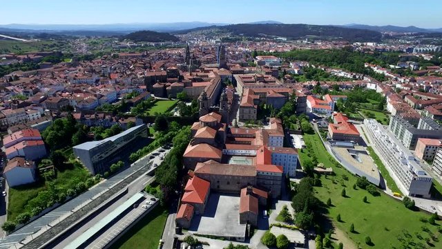 Fly above  Santiago de Compostela | Spain (aerial footage 4k)