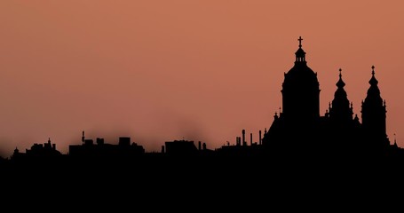 Moonrise Sunrise Sunset Silhouette Time Lapse