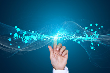 dito, mano, toccare, tablet, informatica, connessione internet