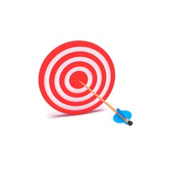 target with arrow on white background