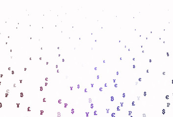 Light Purple, Pink vector texture with colored currency signs.