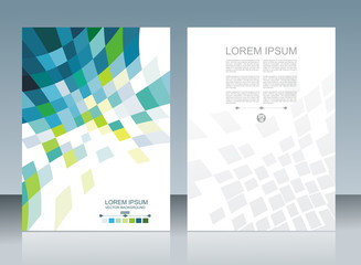 Magazine, Brochure or Flyer design with abstract geometric background.