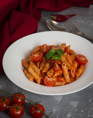 Italian pasta with tomato sauce