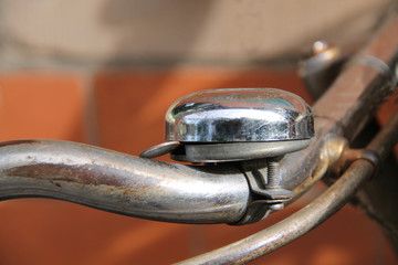 Obraz premium A Classic Warning Bell on a Vintage Pedal Bike.