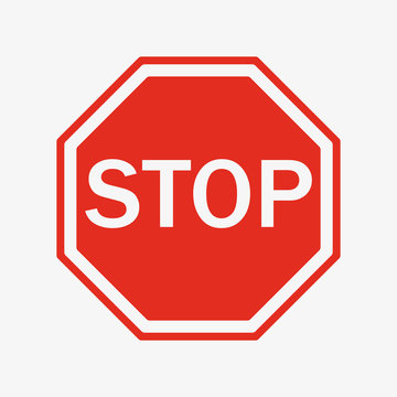 Vector Stop Sign Icon. stop traffic symbol. traffic regulatory warning stop symbol