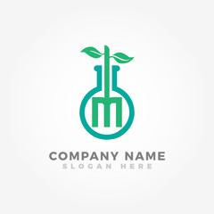 Botanical Plant Letter M Logo Template