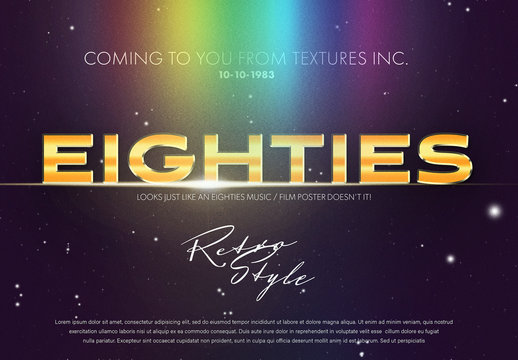 Eighties Movie Poster Text Effect