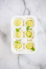 Straight Up Deviled Eggs in Porcelain Shaped Carton