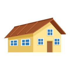 big house icon, flat design