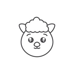 cute sheep animal farm line style icon